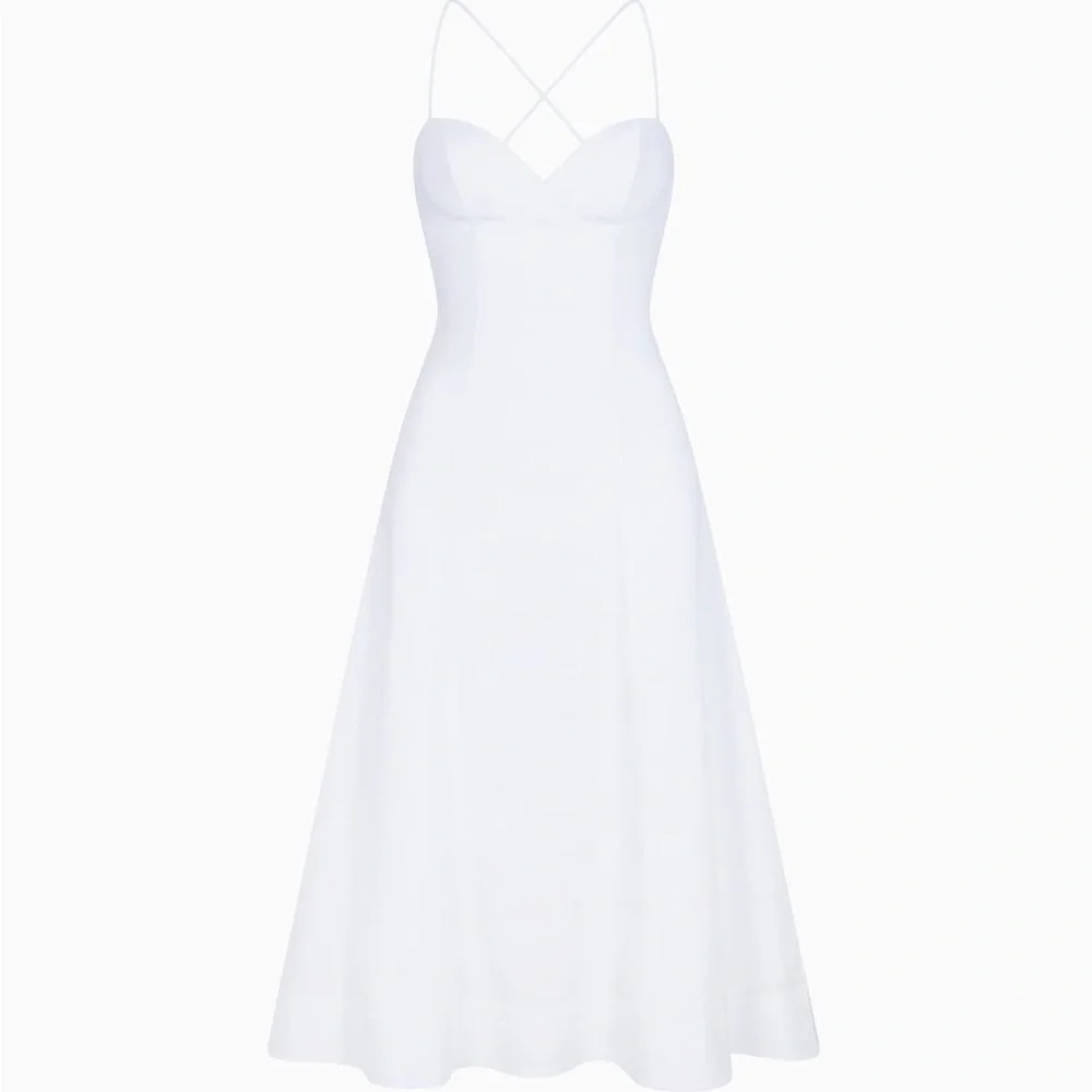 KHY NWT POPLIN LOW BACK MIDI DRESS - Picture 5 of 16